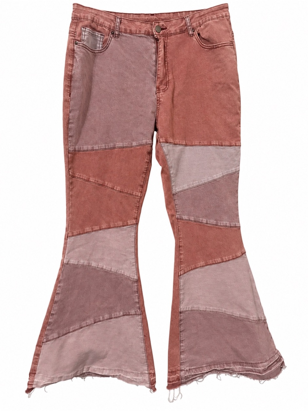 Patchwork Flare Jeans in Rose Blend